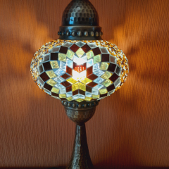 Tischlampe oriental Galata golden braun