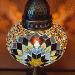 Tischlampe oriental Galata golden braun