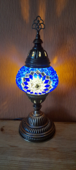 Tischlampe Morgenland, 2er, königsblau weiss