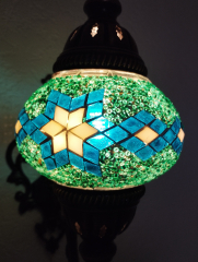 Orientalische Wandlampe, 2er, petrol