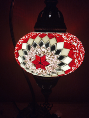 Tischlampe Schwan Aylin, 3er, roter Stern rose weiss