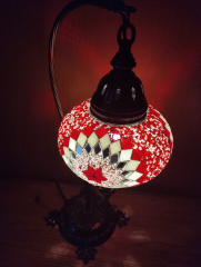 Tischlampe Schwan Aylin, 3er, roter Stern rose weiss