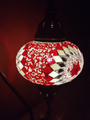Tischlampe Schwan Aylin, 3er, roter Stern rose weiss