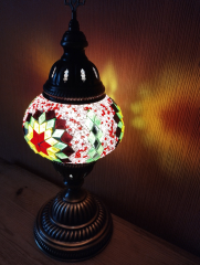 Tischlampe Morgenland, 2er, rosa bunt, roter Stern