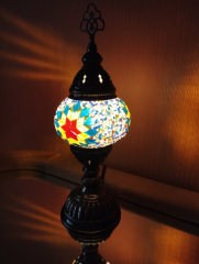 Tischlampe Morgenland, 1er, rot gelb blau bunt