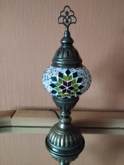 Tischlampe Morgenland, 1er, rot gelb blau bunt