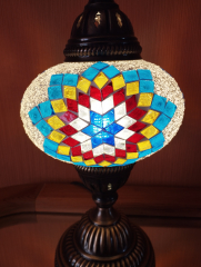 Tischlampe Morgenland, 3er, weiss bunt