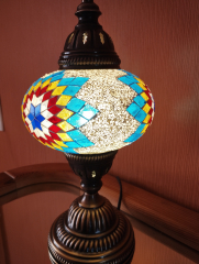 Tischlampe Morgenland, 3er, weiss bunt