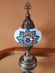 Tischlampe Morgenland, 3er, weiss bunt