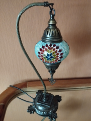 Tischlampe Schwan Aylin, 2er, türkis bunt