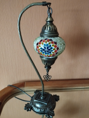 Tischlampe Schwan Aylin, 2er, gelb/grün bunt