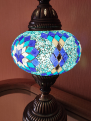 Tischlampe Morgenland, 3er, blauer Ozean
