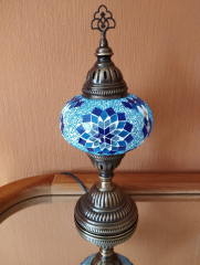 Tischlampe Morgenland, 3er, blauer Ozean