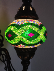 Orientalische Wandlampe, 2er, grün bunt