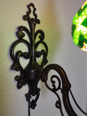 Orientalische Wandlampe, 2er, grün bunt