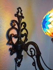 Orientalische Wandlampe, 2er, grün gelb bunt