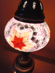 Tischlampe Morgenland, 2er, rosa rot
