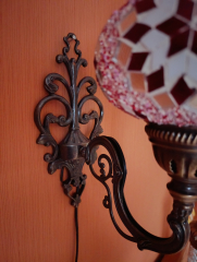Orientalische Wandlampe, 3er, rot weiss