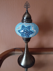 Tischlampe oriental Galata türkis weiß